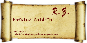 Rafaisz Zalán névjegykártya